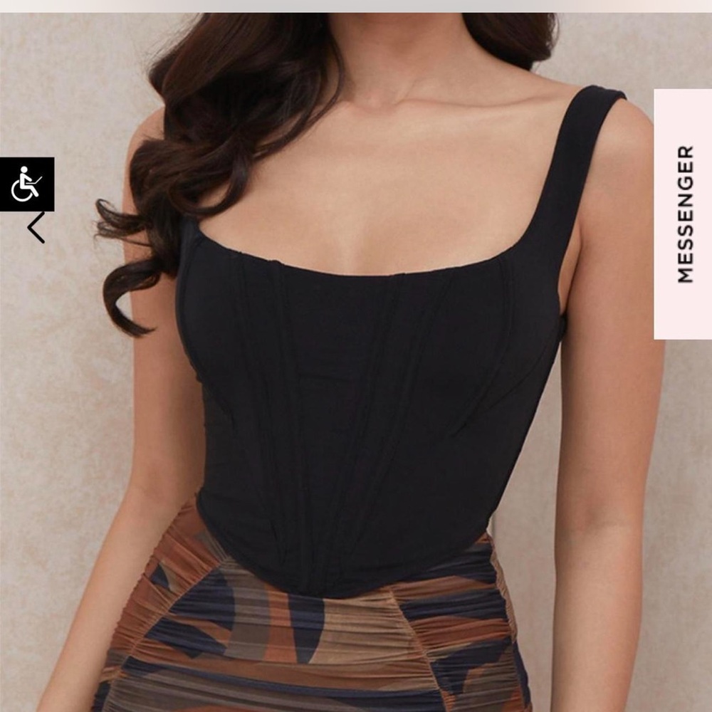 House of CB Black Corset Top